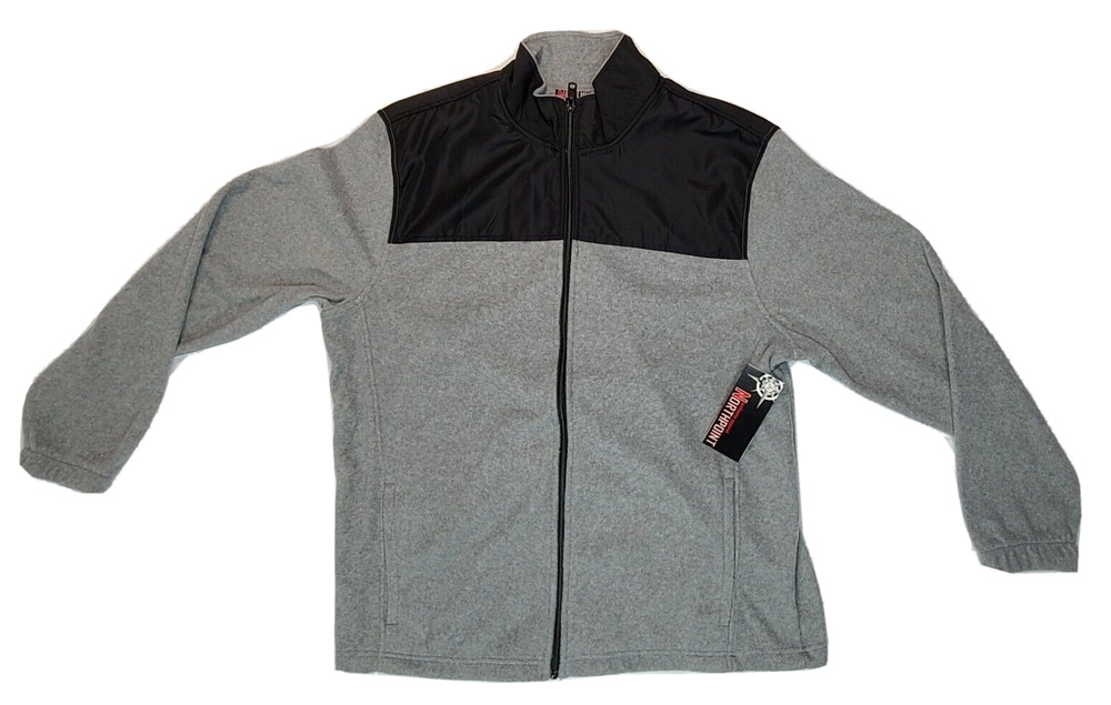 Northpoint Men's Gray Black Full Zip Sweatshirt With Pockets Size Large, New